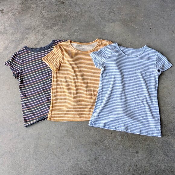 J. Crew American Eagle Universal Thread Striped Short Sleeve Tee Bundle S/M - Picture 1 of 12